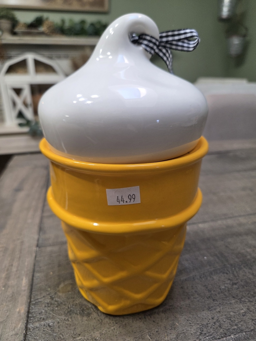Rae Dunn Decorative VANILLA ICE CREAM CONE Birdhouse - Picture 4 of 7